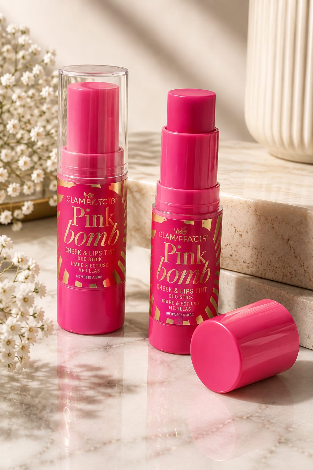 Glam Factory Pink Bomb Cheek & Lip Duo Stick – Blush & Lip Tint
