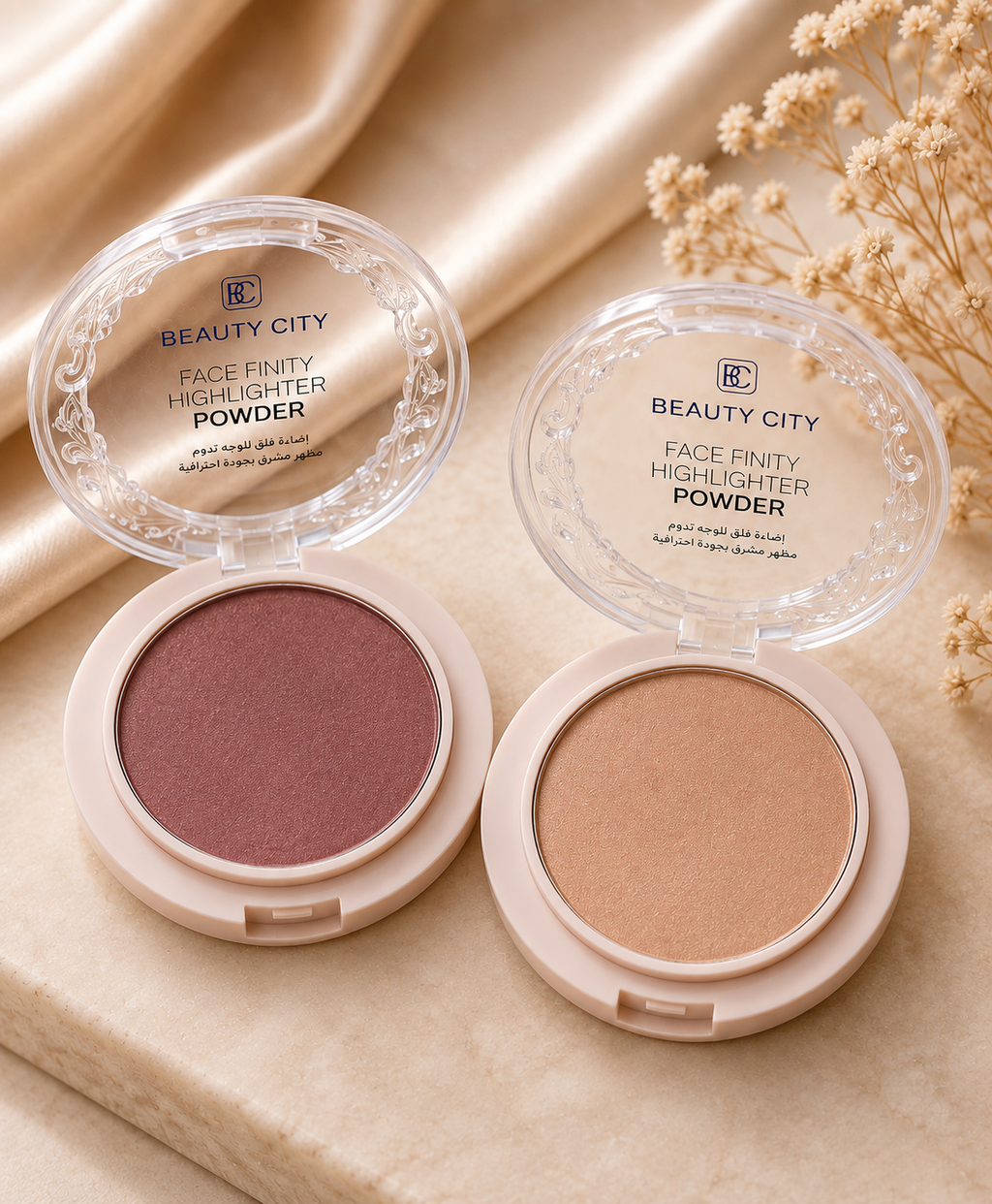 Beauty City Face Finity Highlighter Powder | Long Lasting Shimmer | Smooth Blendable Illuminating Powder | Lightweight Glow Makeup