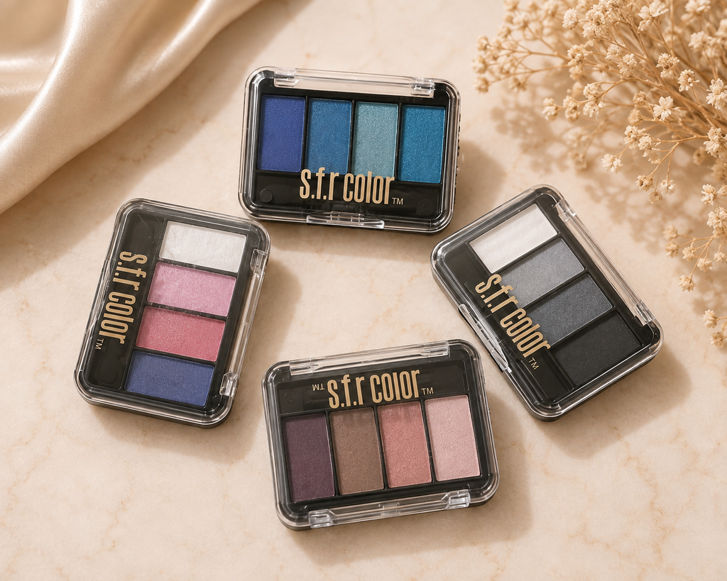 S.F.R Color 4 Color Eyeshadow Palette | Highly Pigmented Matte & Shimmer Eyeshadow | Long Lasting | Blendable Eye Makeup Palette