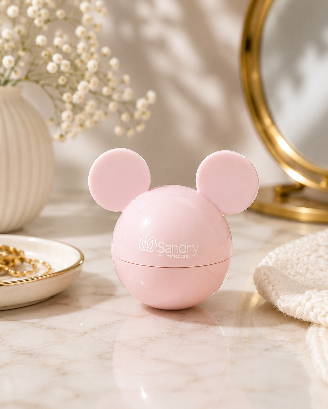 Sandry Cosmetics Moisturizing Lip Balm | Hydrating Lip Care | Long Lasting Moisture | Soft & Smooth Lips | Cute Mouse Shape Balm